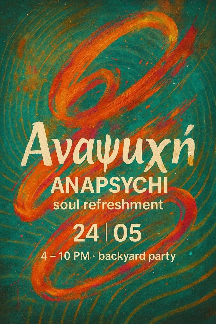 Anapsichi backyard party flyer