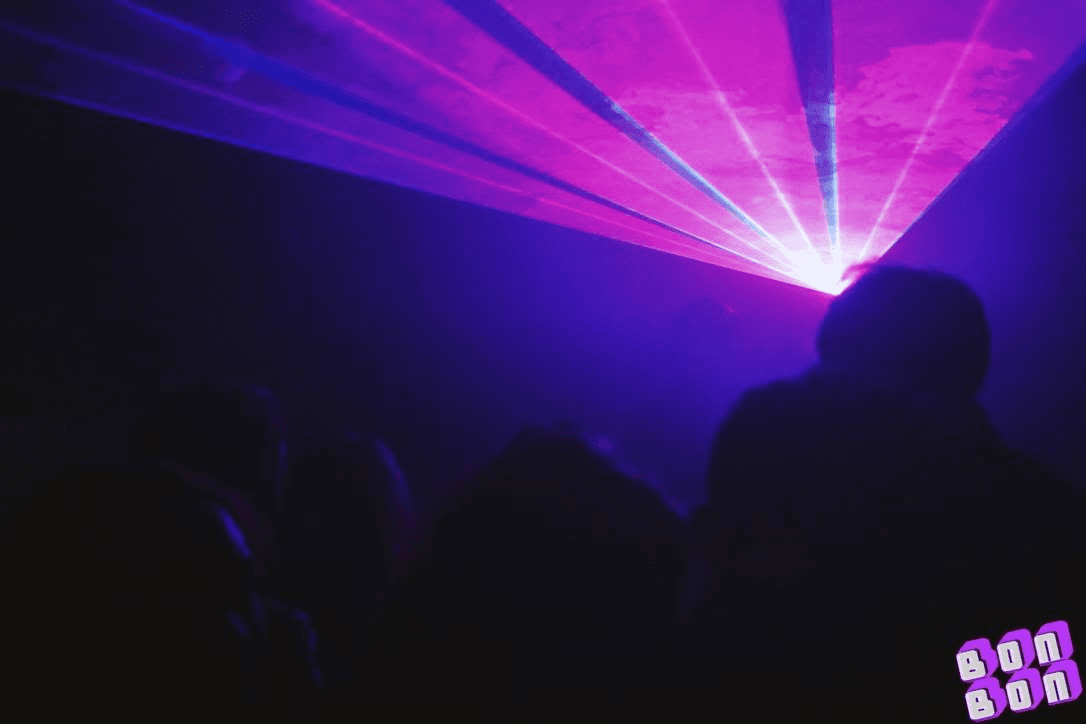 Laser lights over the BonBon II dancefloor