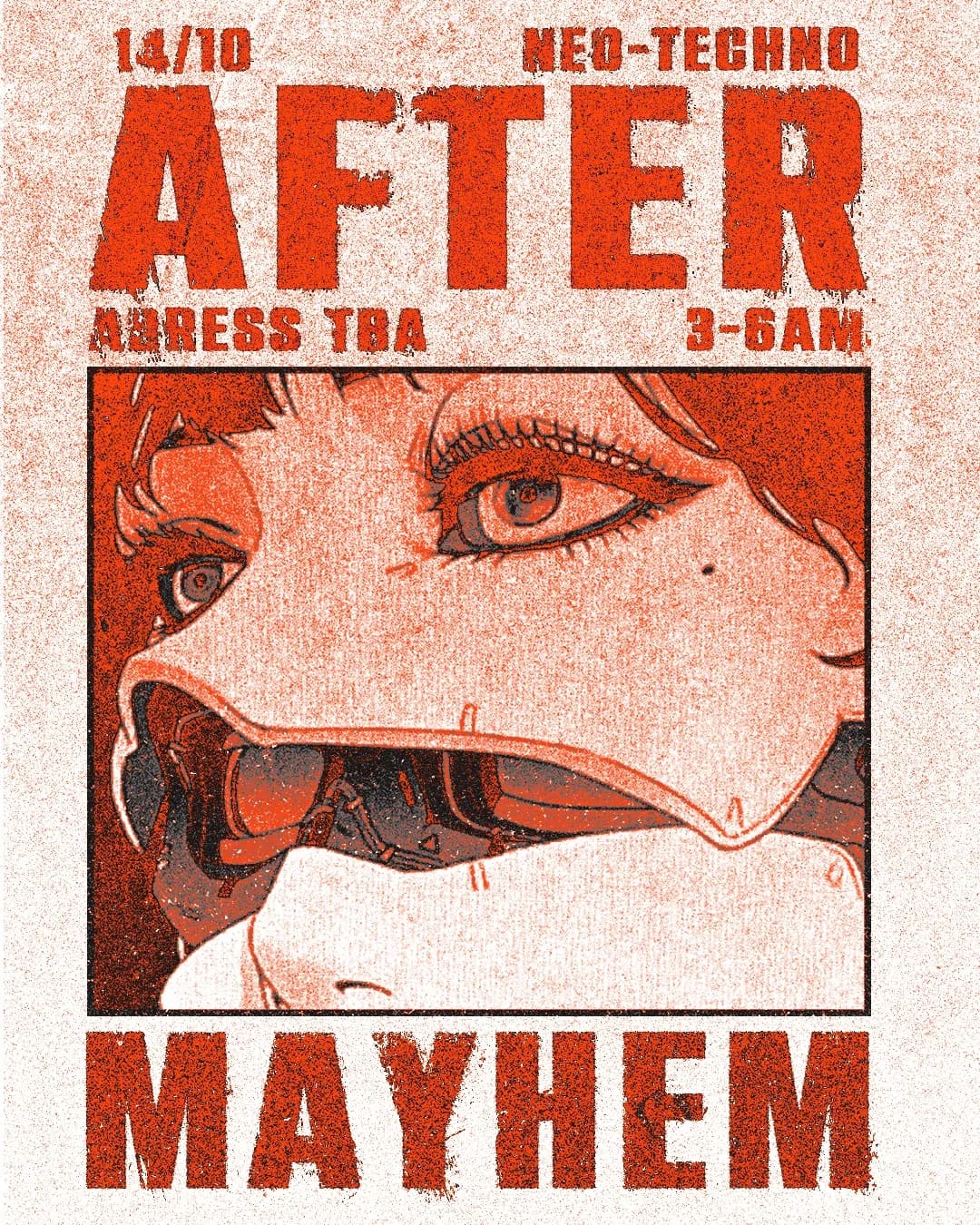Neo-Techno afterparty flyer