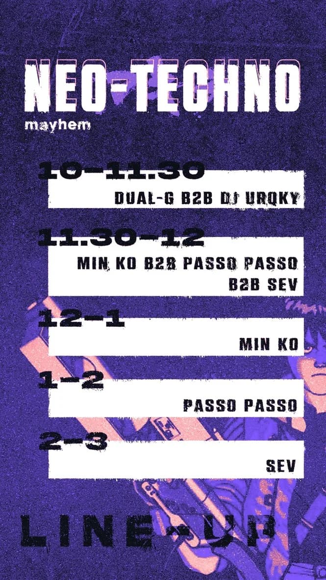 Neo-Techno running order