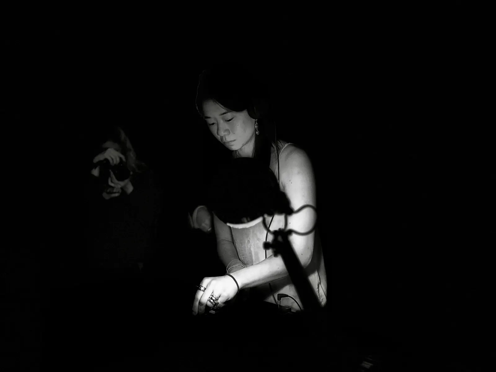 DJ playing in the dark at Aaja Music