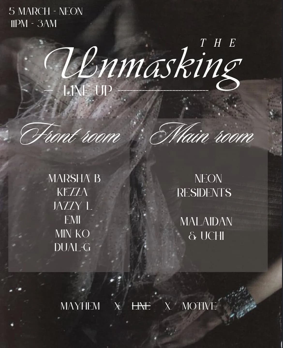 The Unmasking two-room lineup